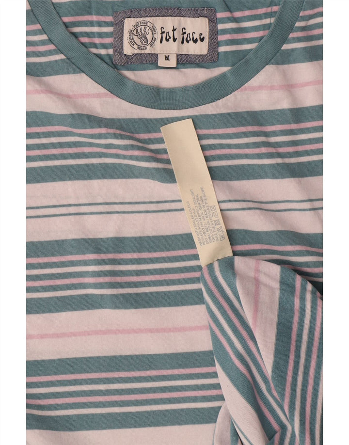 T-shirt da uomo Fat Face Top in cotone a righe blu medio