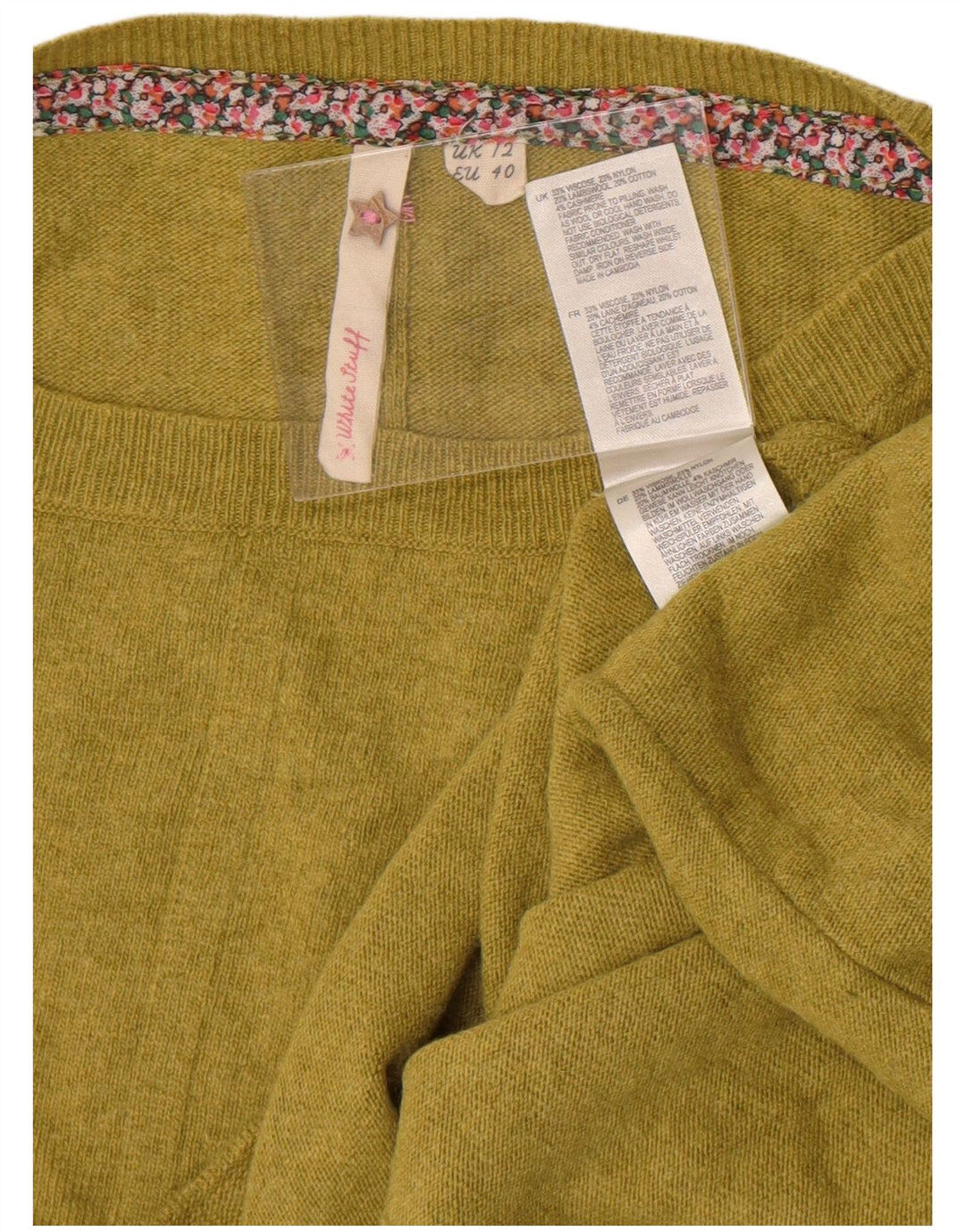 Maglione maglione con scollo a barca da donna White Stuff UK 12 Viscosa verde medio