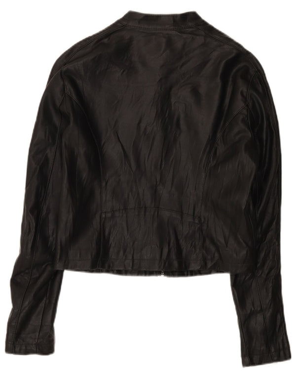 Giacca da motociclista in ecopelle corta da donna Terranova UK 10 piccola nera