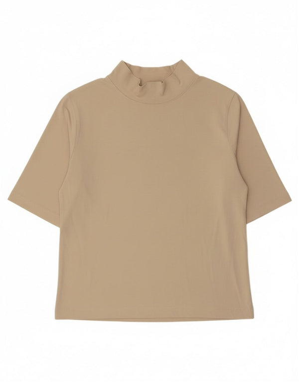 Top Zara a maniche corte da donna in camicetta UK 18 XL in cotone beige