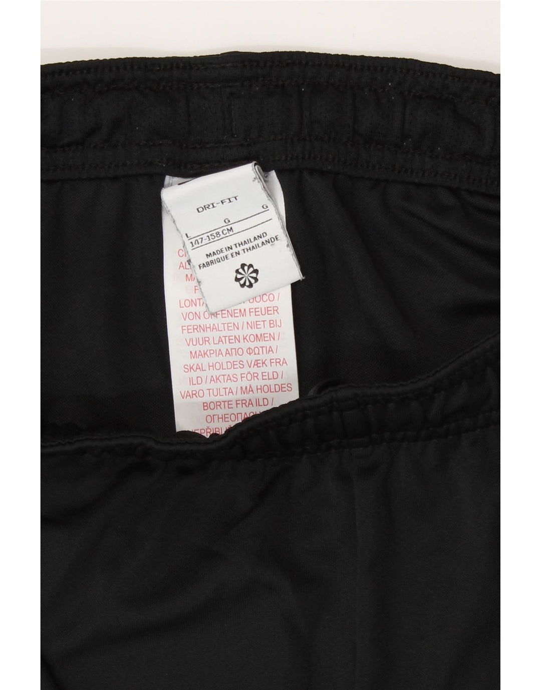 Pantaloncini sportivi Nike da ragazzo con grafica 12-13 anni, grandi, in poliestere nero