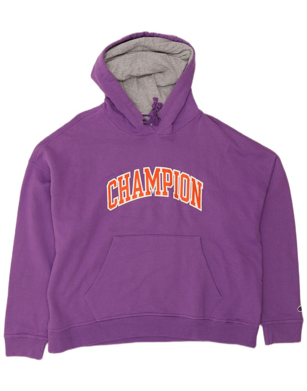 Felpa con cappuccio grafica da uomo Champion XL in cotone viola
