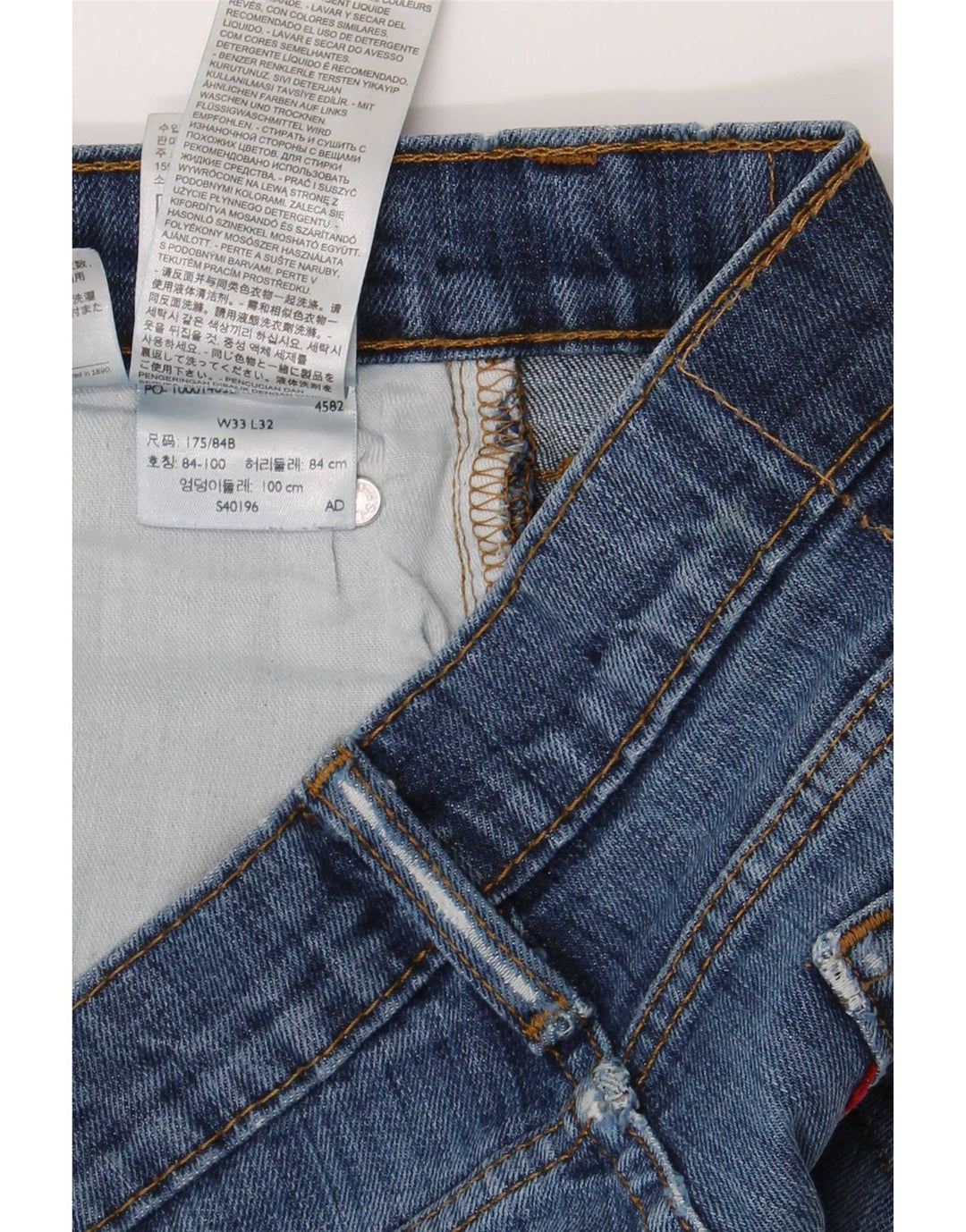 Jeans slim da uomo Levi's W33 L32 in cotone blu