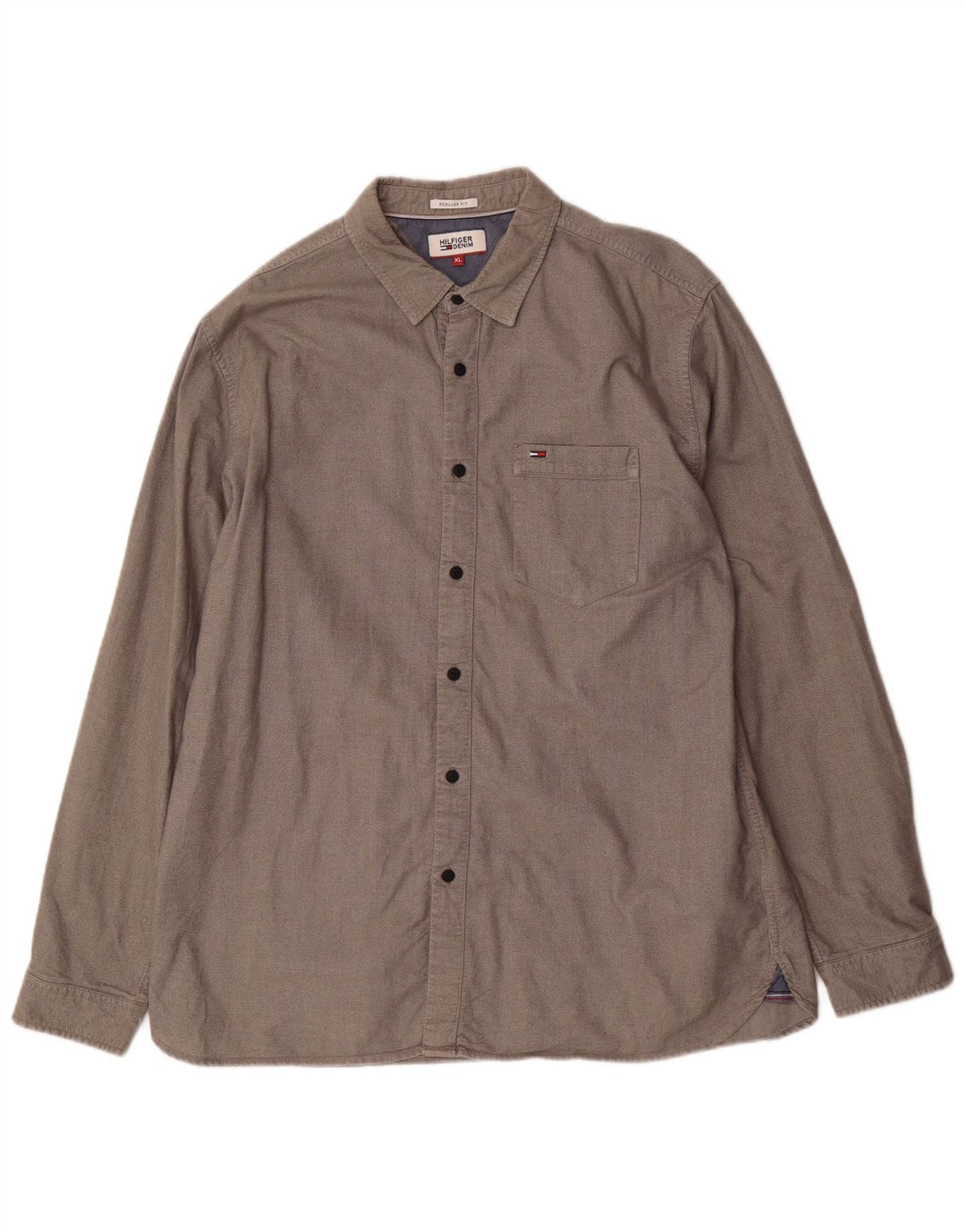Camicia da uomo Regular Fit Tommy Hilfiger XL in cotone grigio