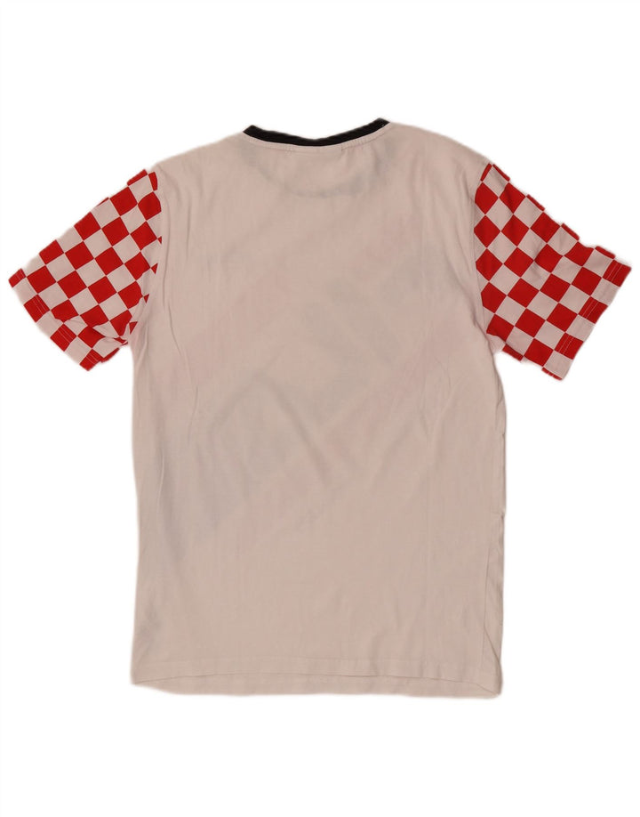 T-shirt grafica da uomo Fila Top Small in cotone geometrico bianco