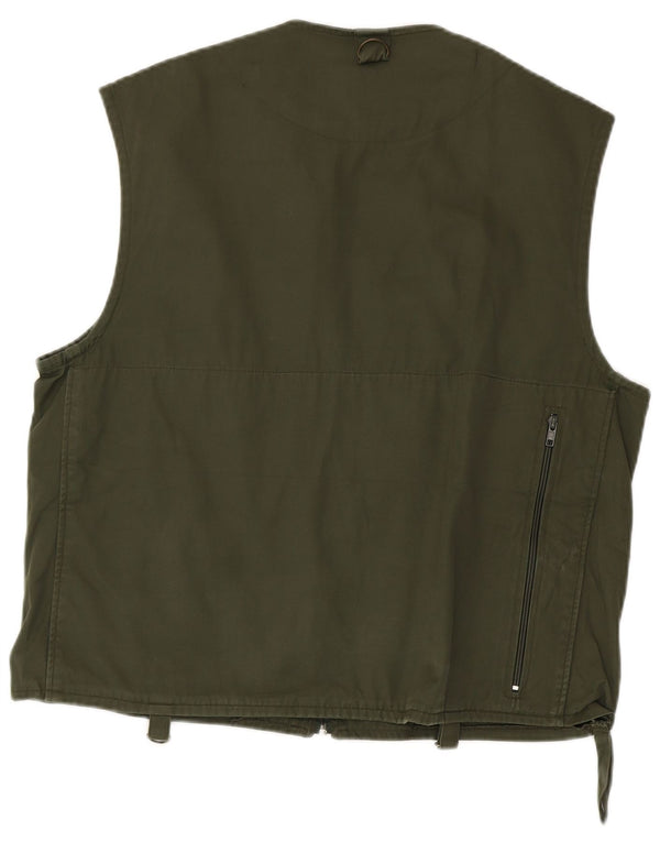 Gilet multiuso da uomo vintage IT 52 XL in cotone verde