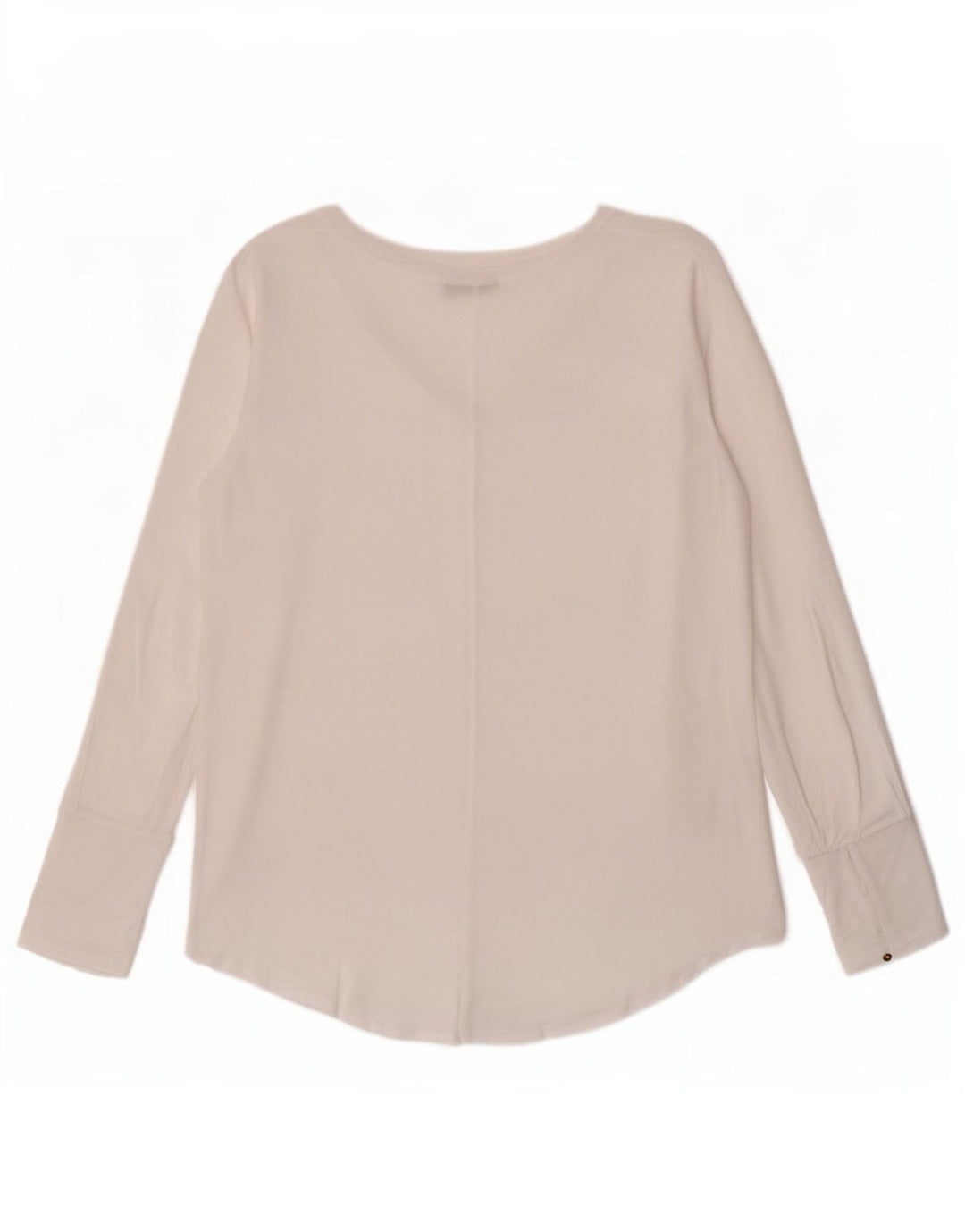 Massimo Dutti Top trasparente da donna a maniche lunghe UK 12 Lyocell bianco medio
