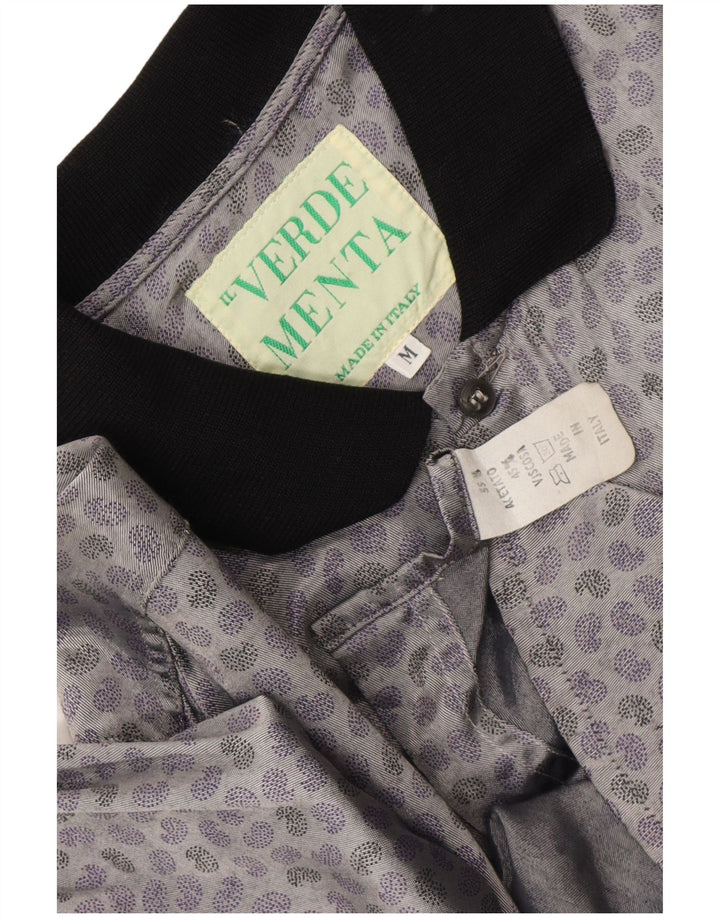 Camicia vintage da uomo in acetato Paisley grigio medio