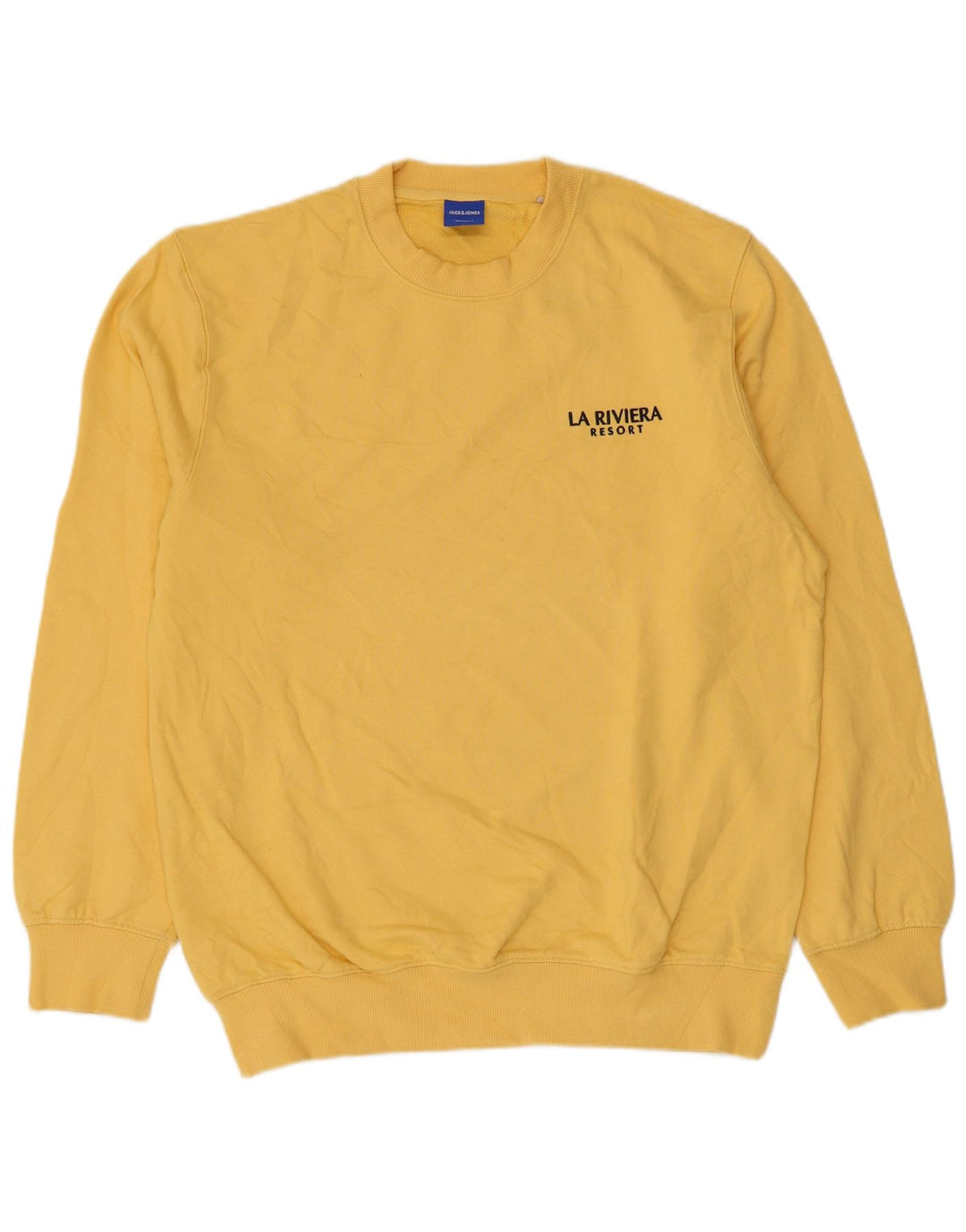 Jack & Jones Felpa grafica da uomo Maglione grande cotone giallo