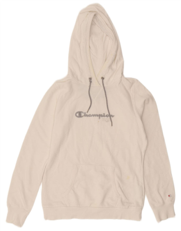 CHAMPION Felpa con cappuccio grafica da donna Heritage Classics UK 14 Medium White