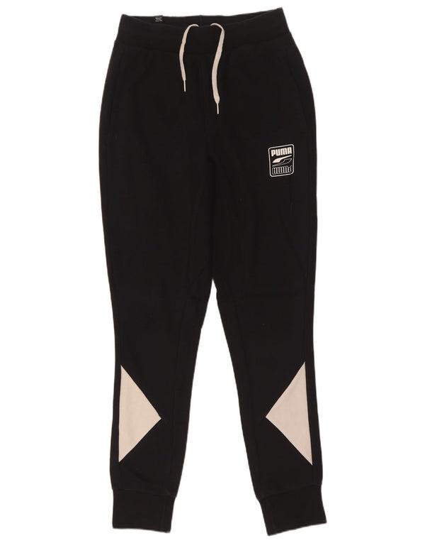 Puma Womens Tracksuit Trousers Joggers UK 4 XS  Black Colourblock Cotton