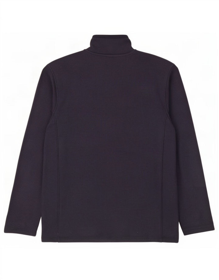 Felpa da uomo con collo con zip Mountain Warehouse Maglione medio in cotone blu navy