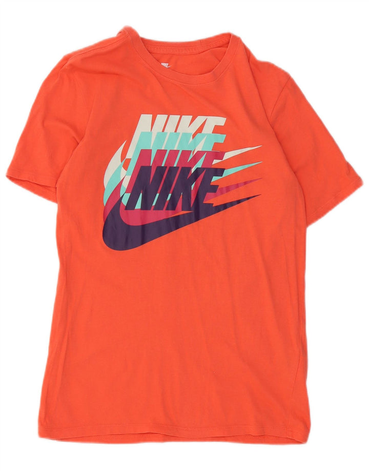 T-shirt grafica Nike da uomo con taglio atletico, piccola, in cotone arancione