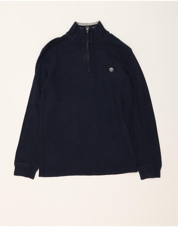 Timberland Felpa con collo con zip da uomo Maglione piccolo in cotone blu navy