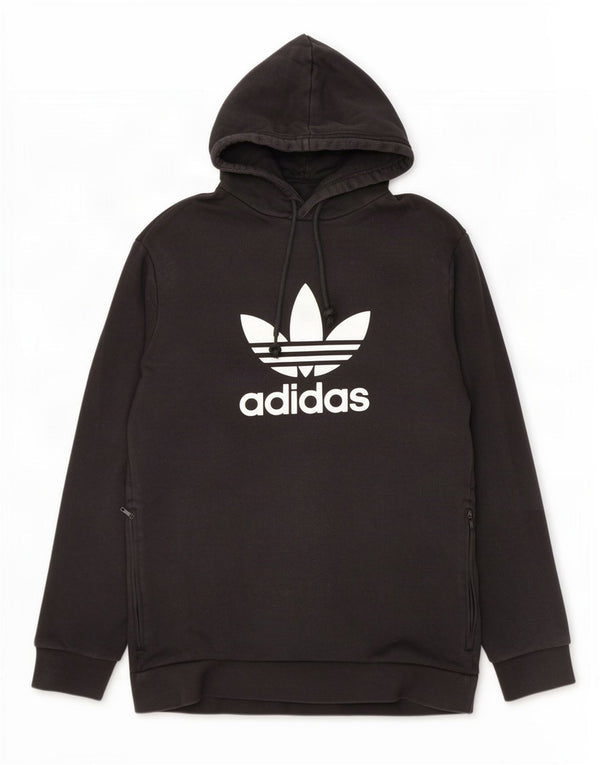 Felpa con cappuccio grafica da uomo Adidas XS in cotone nero