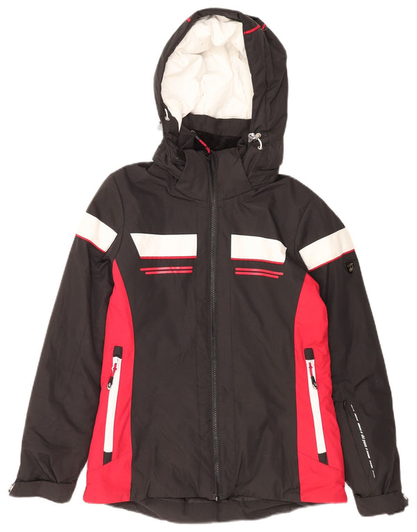 Giacca antipioggia da uomo con cappuccio grafico AST UK 34 XS poliestere color block nero