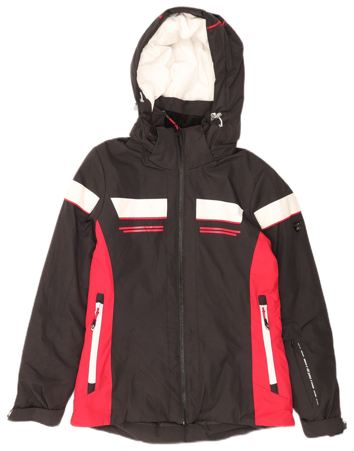 Giacca antipioggia da uomo con cappuccio grafico AST UK 34 XS poliestere color block nero