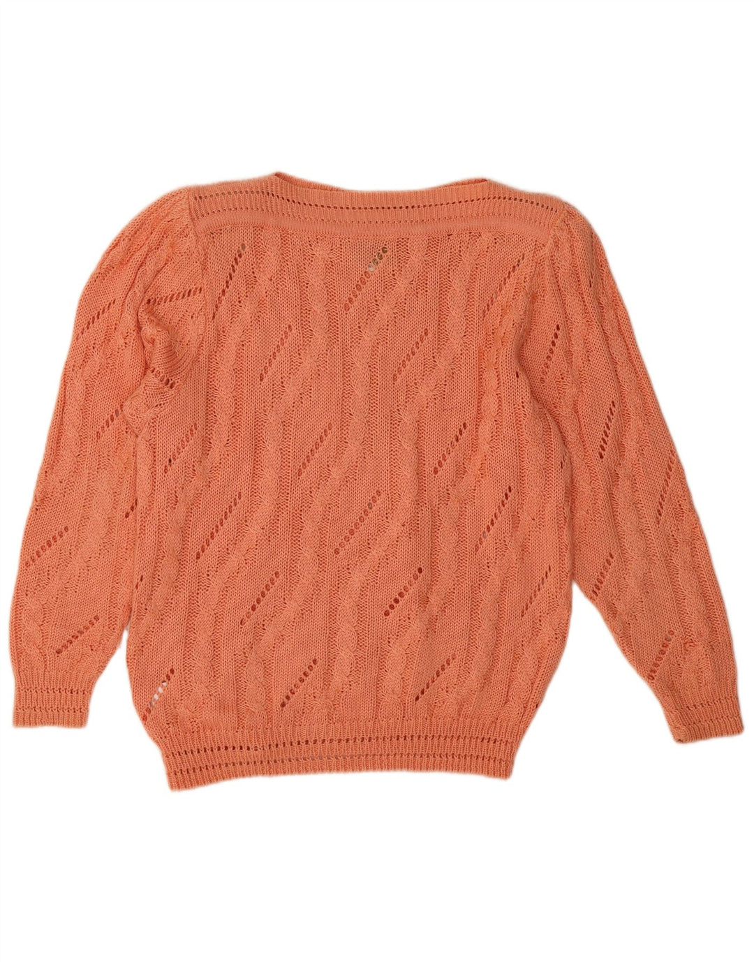 Maglione vintage da donna con scollo a barca con grafica IT 42 Arancione medio