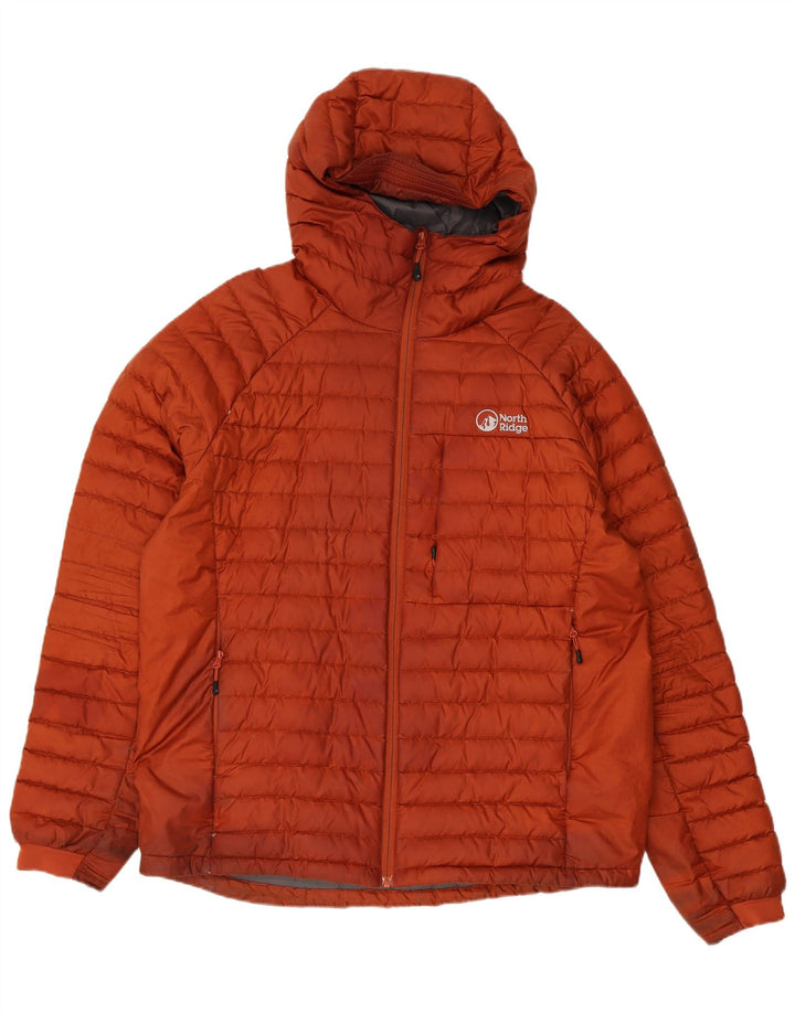 Giacca imbottita con cappuccio da uomo North Ridge UK 40 grande poliestere marrone