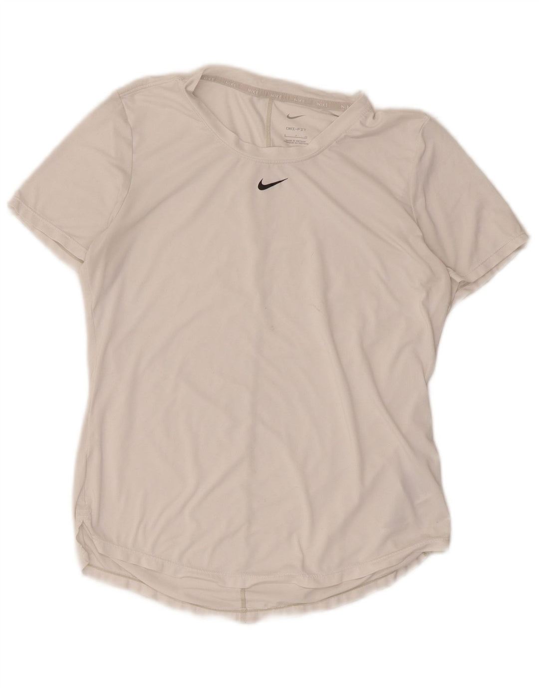 T-shirt Nike Dri Fit da donna, taglia UK 10, piccola, bianca, in poliestere