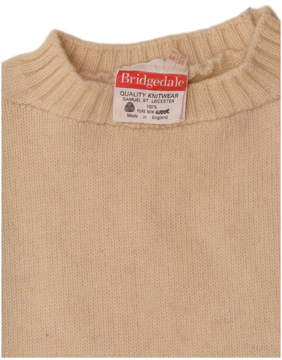 Maglione maglione girocollo da uomo Bridgedale EU 38 piccolo lana beige