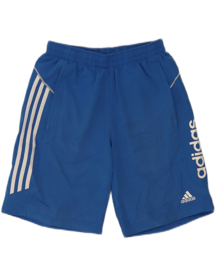 ADIDAS Mens Graphic Sport Shorts Small Blue Polyester Vintage Adidas and Second-Hand Adidas from Messina Hembry 