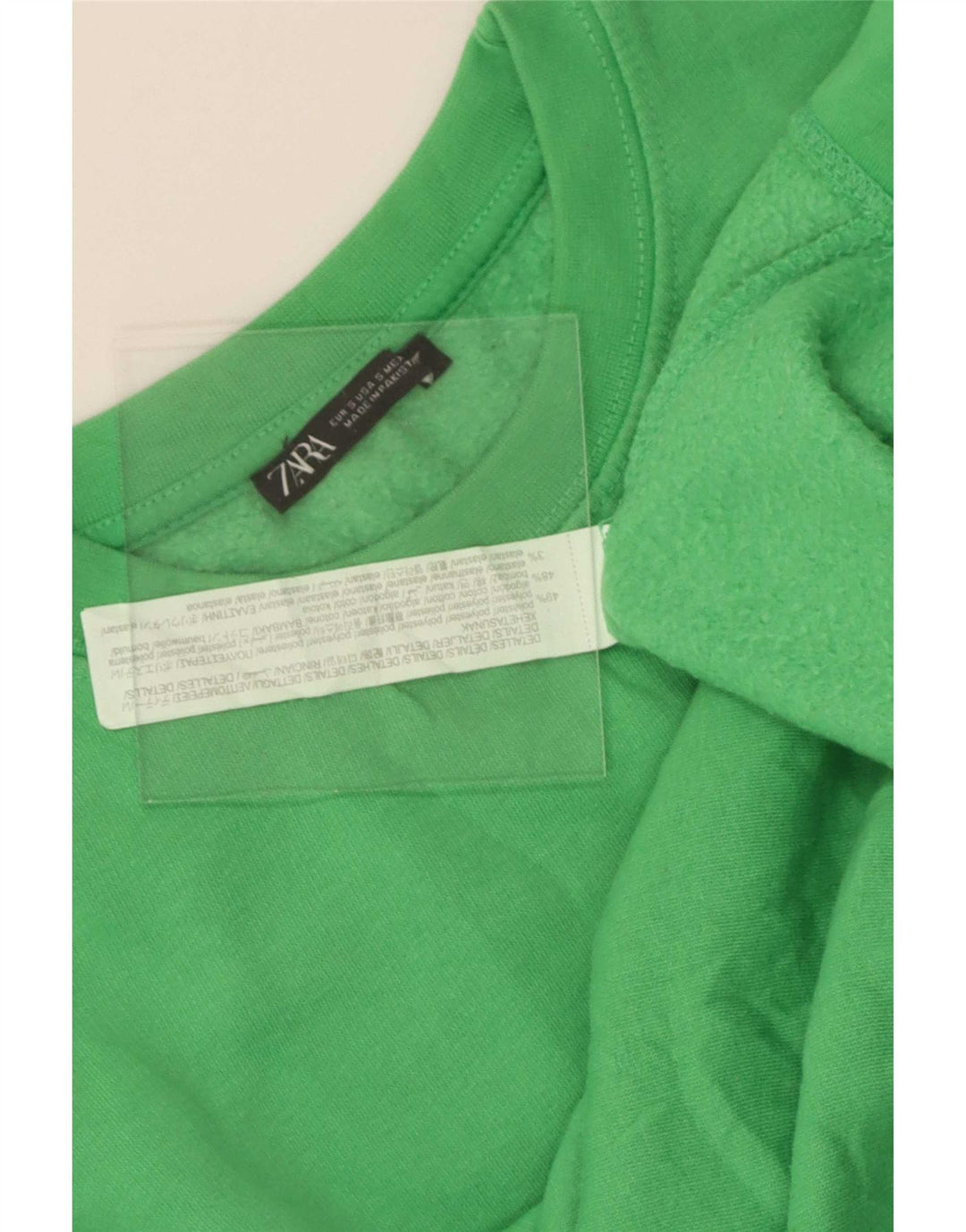 Felpa corta oversize da donna Zara, maglione, UK 10, piccola, verde, in poliestere