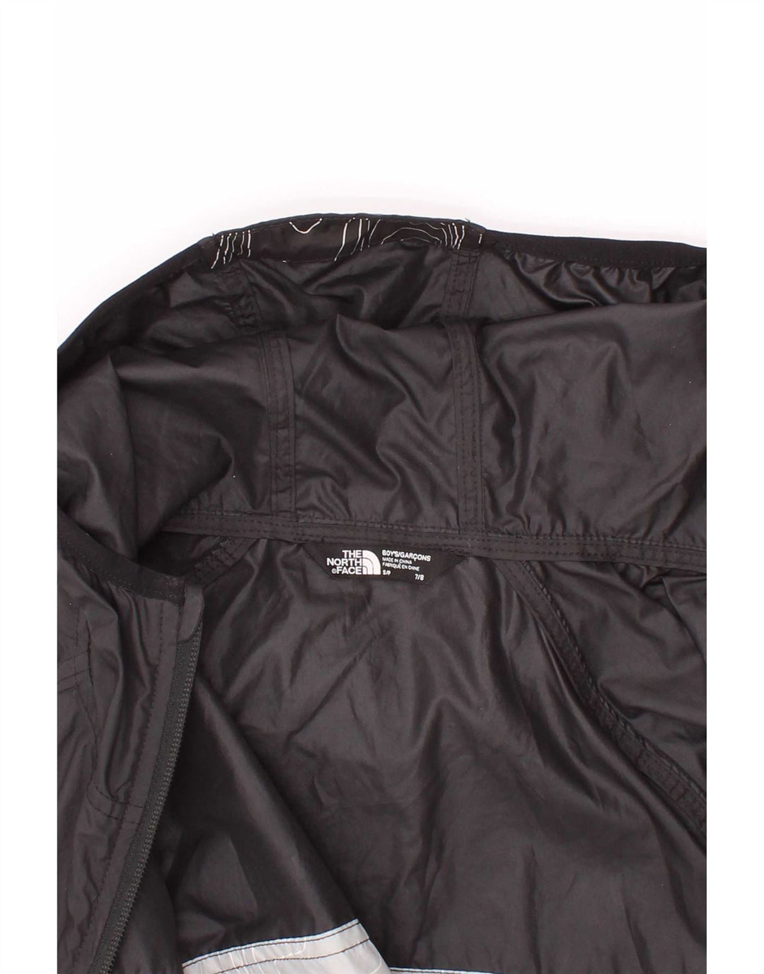 Giacca antipioggia con cappuccio grafica per ragazzi The North Face 7-8 anni piccola nera
