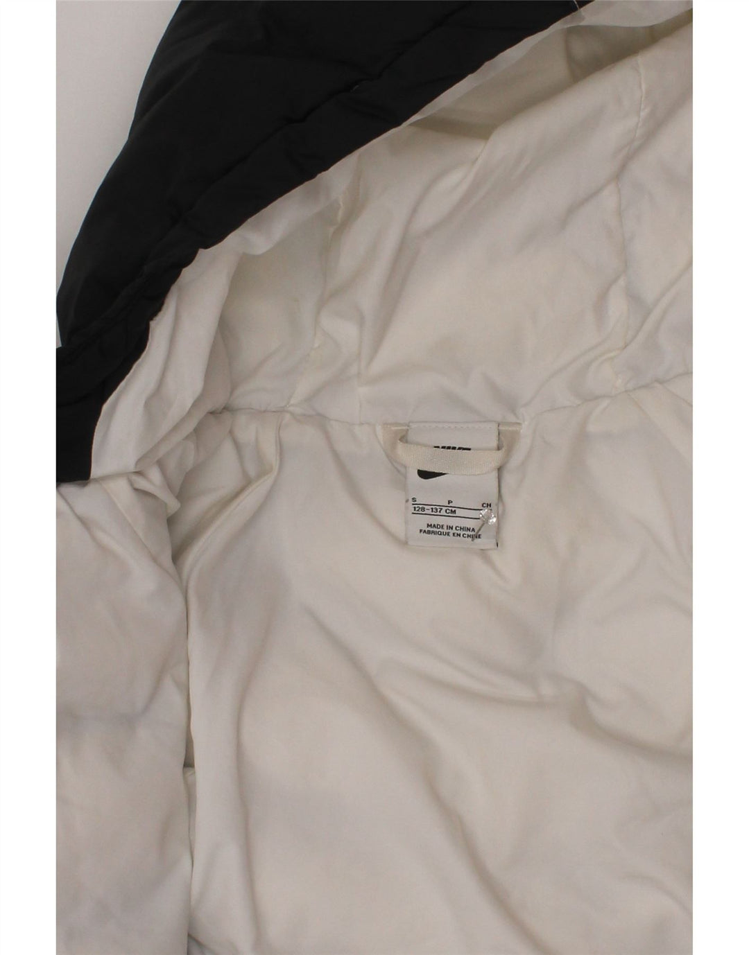 Giacca imbottita con cappuccio Nike per ragazze 8-9 anni piccola in poliestere nero