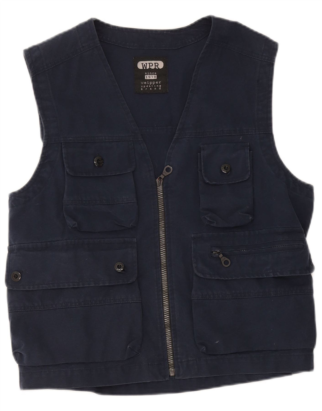Gilet utility da uomo Weipper UK 38 cotone medio blu navy
