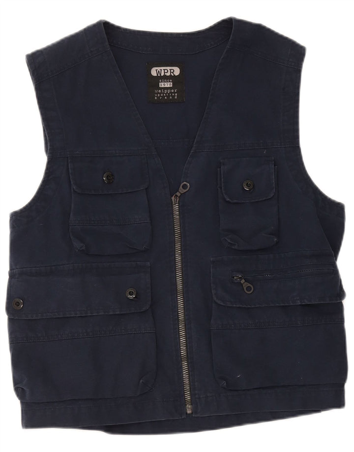 Gilet utility da uomo Weipper UK 38 cotone medio blu navy