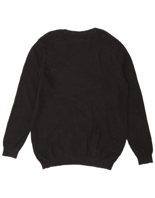 Maglione maglione girocollo da uomo Massimo Dutti XL in cotone nero