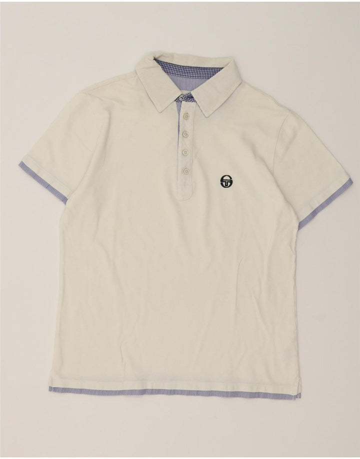 Polo Uomo Sergio Tacchini Maglia Grande in Cotone a Righe Bianche