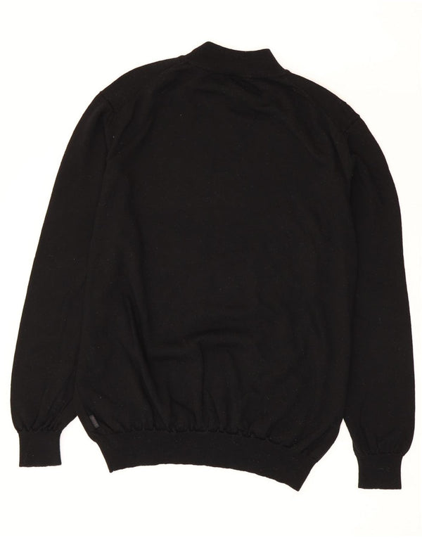 Maglione maglione da uomo Hugo Boss con collo alto 3XL lana vergine nera