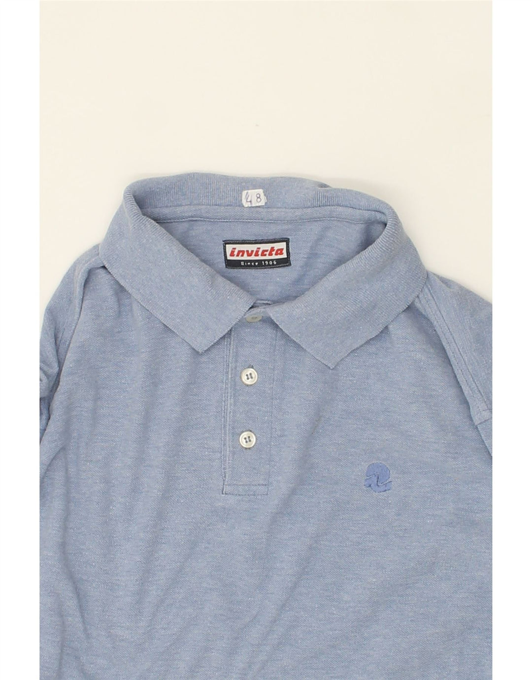 INVICTA Mens Polo Shirt IT 48 Medium Blue Cotton Vintage Invicta and Second-Hand Invicta from Messina Hembry 