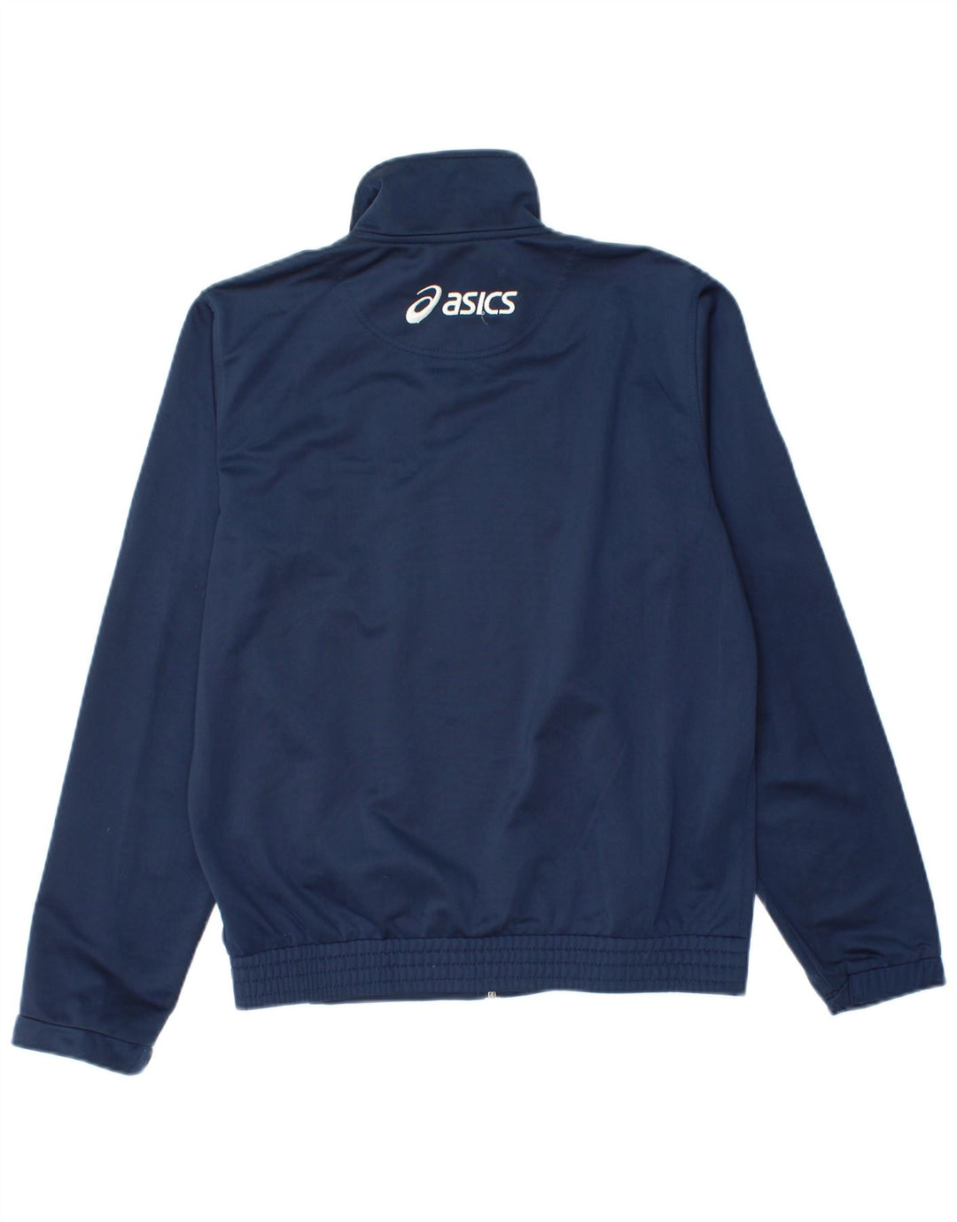 Giacca da ginnastica da uomo Asics piccola in poliestere color block blu navy