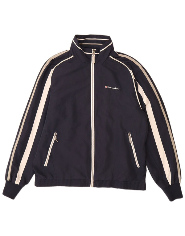 CHAMPION Giacca da tuta da uomo in poliestere color block medio blu navy