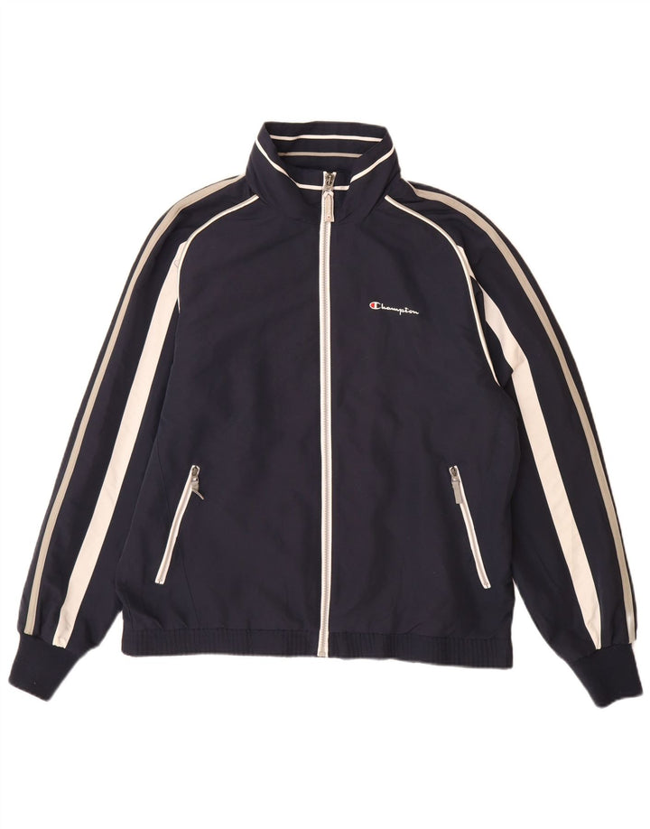CHAMPION Giacca da tuta da uomo in poliestere color block medio blu navy