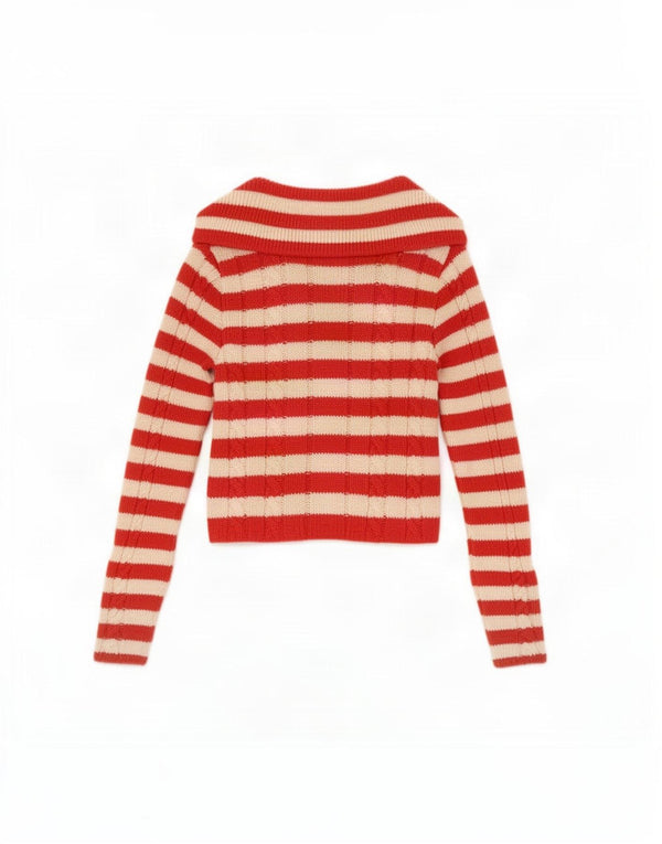 Maglione cardigan da donna Zara UK 4 XS acrilico a strisce rosse