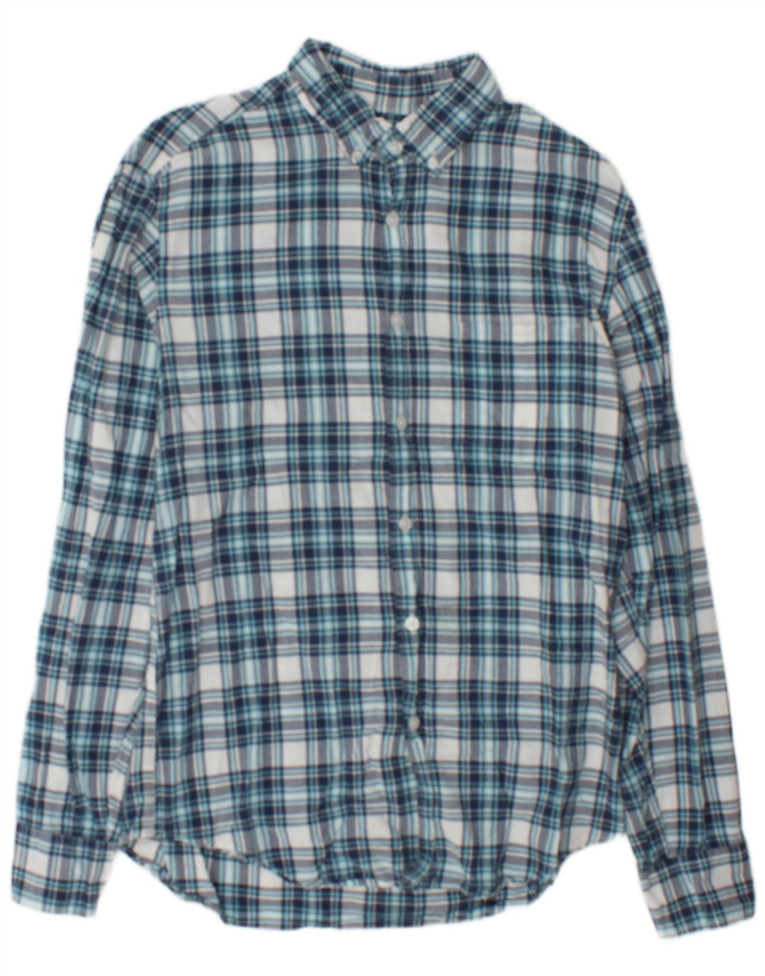 Camicia da uomo in flanella J. Crew in cotone a quadri blu medio