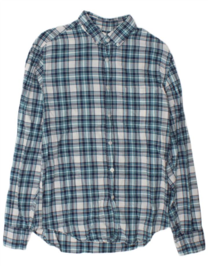 Camicia da uomo in flanella J. Crew in cotone a quadri blu medio
