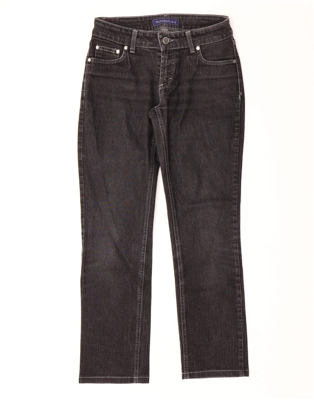 TRUSSARDI Womens Straight Jeans W26 L26 Black Cotton
