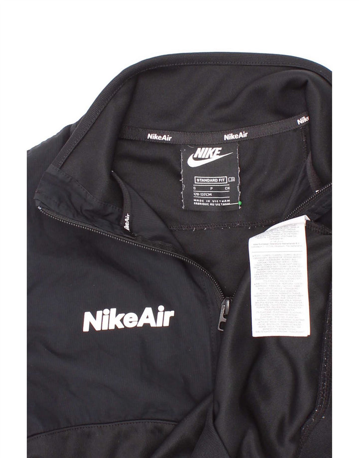 Felpa Nike da bambino con grafica standard con zip e collo, 8-9 anni, piccola, nera