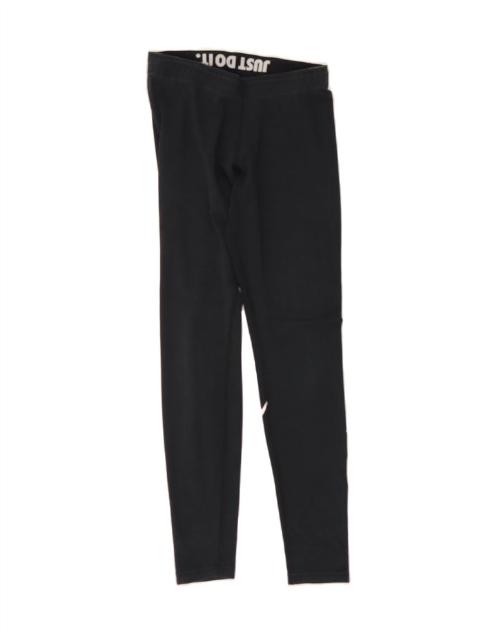 NIKE Womens Graphic Leggings UK 8 Small Black Cotton Vintage Nike and Second-Hand Nike from Messina Hembry 