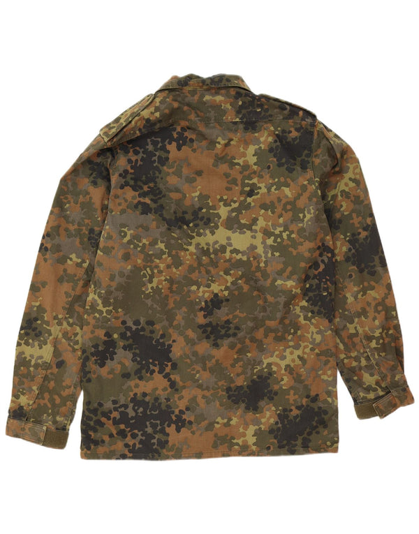 Camicia militare da uomo vintage overshirt in cotone mimetico kaki medio