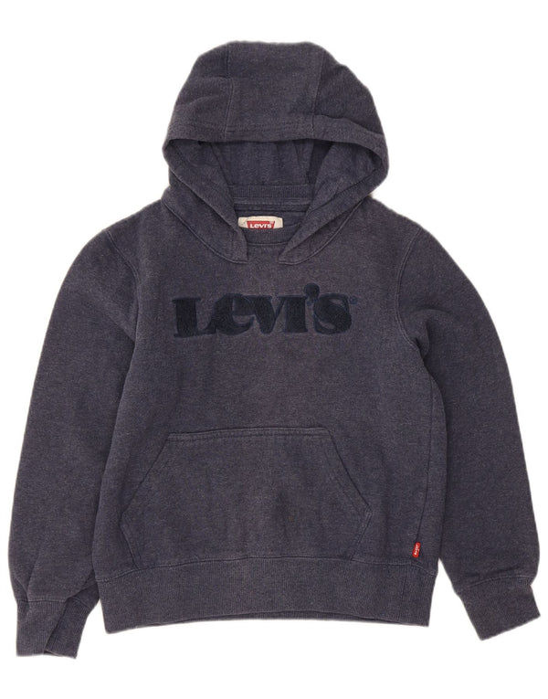 Maglione con cappuccio grafico per ragazzi Levi's 9-10 anni in cotone blu navy