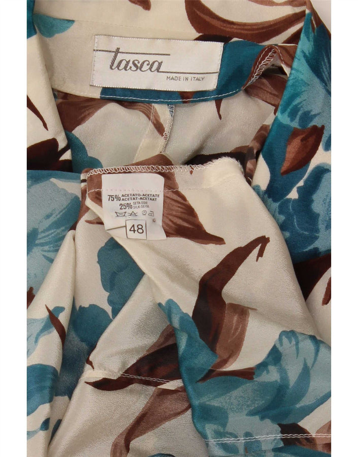 Camicetta trasparente da donna vintage IT 48 XL floreale multicolore