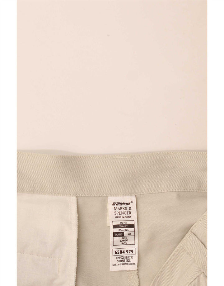 Pantaloncini chino da uomo Marks & Spencer W32 cotone beige medio