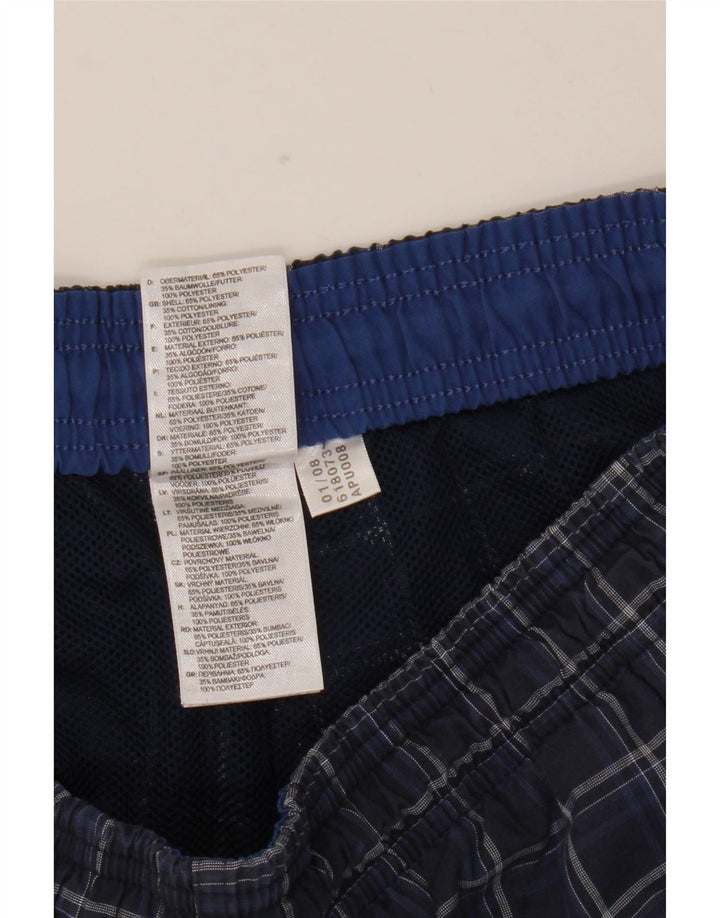 Pantaloncini da bagno Adidas da uomo grandi in poliestere a quadri blu