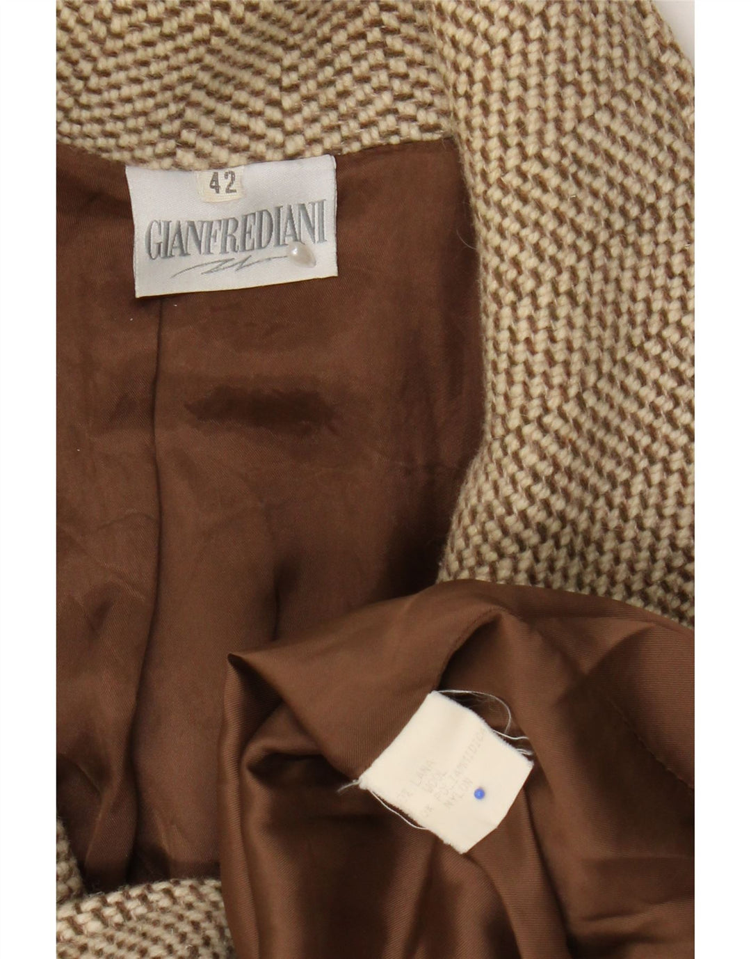 Giacca Blazer Doppiopetto Donna Gianfrediani IT 42 Marrone Medio Lana